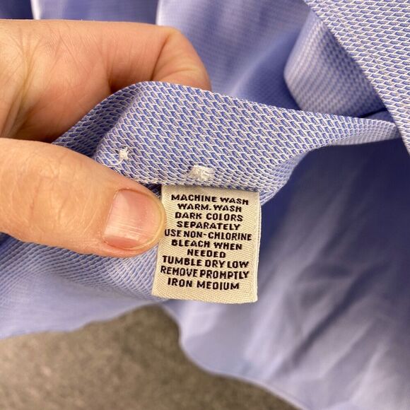 Pronto Uomo Shirt Men 18 Blue Button Up Collared Long Sleeve Pockets Regular Fit - Picture 4 of 7